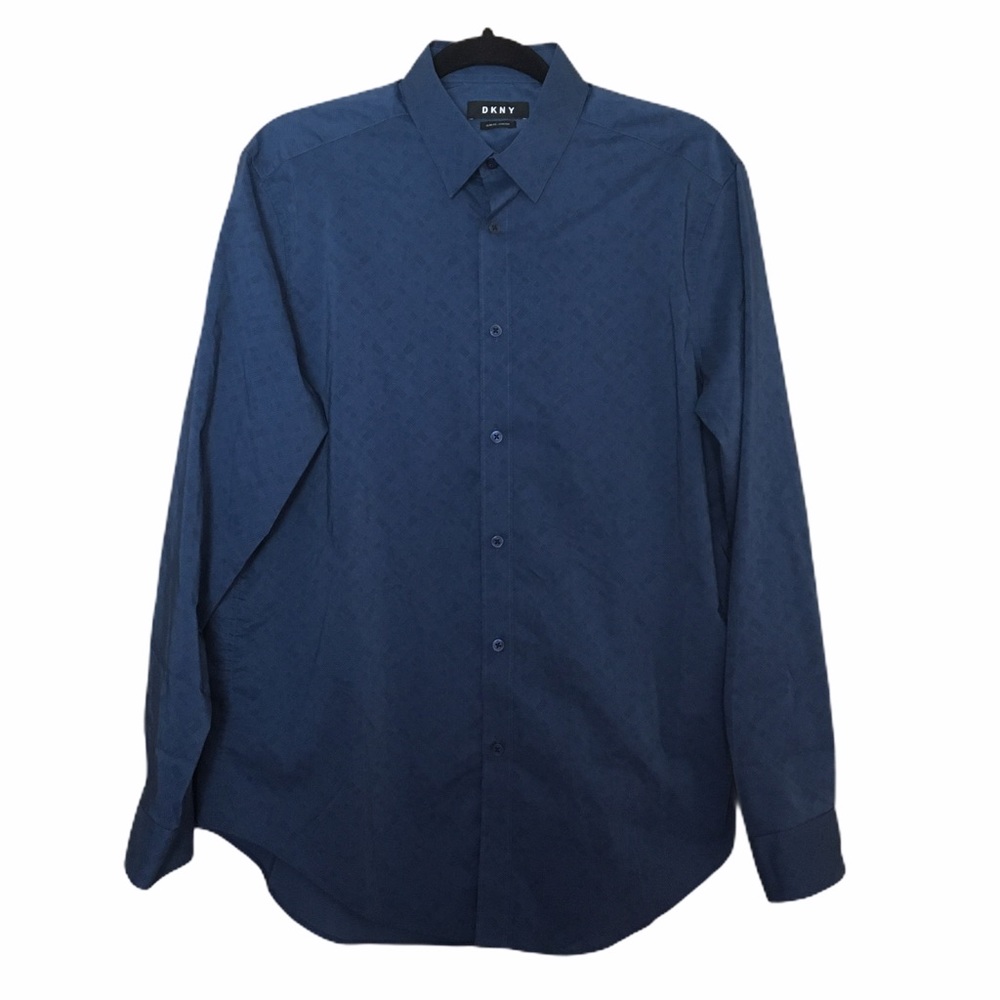 DKNY Mens Blue Slim-Stretch Shirt. Sz. M
